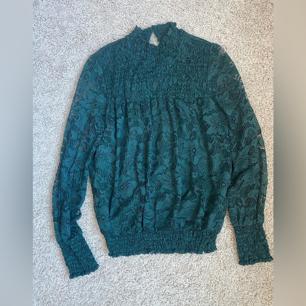 Green lace blouse size small